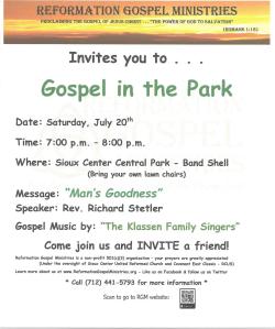 Gospel in the Park Poster - 072019
