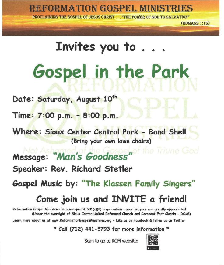 Gospel in the Park Poster - 081019